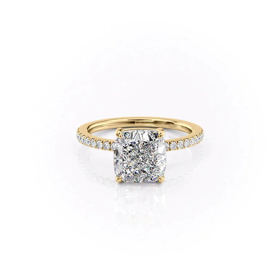 The Pave Eleanor Set With A 2 Carat Cushion Lab Diamond