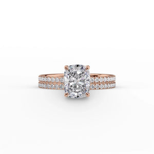 The Eleanor Set With A 3.5 Carat Elongated Cushion Moissanite