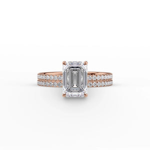 The Pave Eleanor Set With A 3 Carat Emerald Lab Diamond