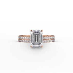 The Pave Eleanor Set With A 4.5 Carat Emerald Moissanite
