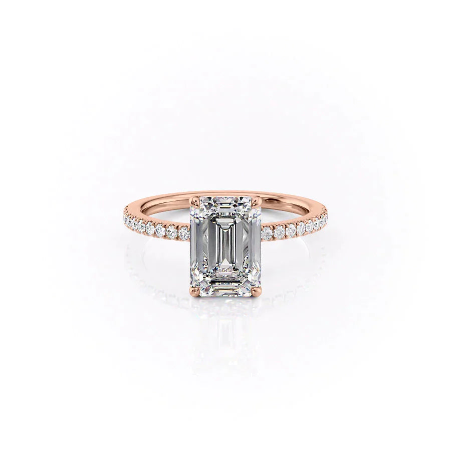 The Pave Eleanor Set With A 2 Carat Emerald Lab Diamond