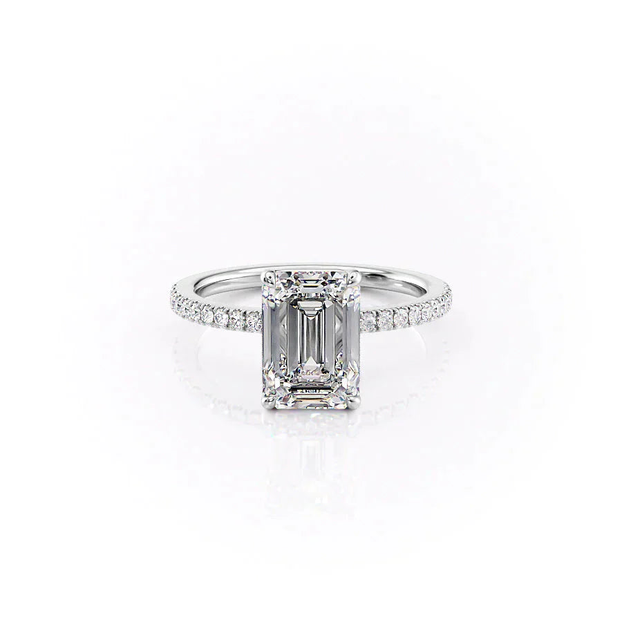 The Pave Eleanor Set With A 2 Carat Emerald Lab Diamond