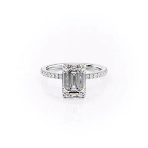 The Pave Eleanor Set With A 1.5 Carat Emerald Moissanite