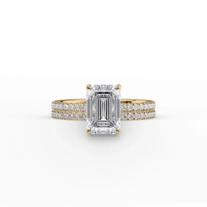 The Pave Eleanor Set With A 1.5 Carat Emerald Moissanite