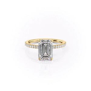 The Pave Eleanor Set With A 1.5 Carat Emerald Lab Diamond