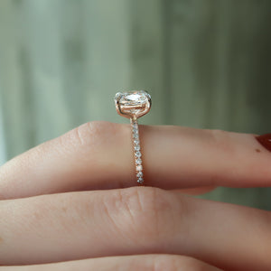 The Eleanor Set With A 3.5 Carat Elongated Cushion Moissanite
