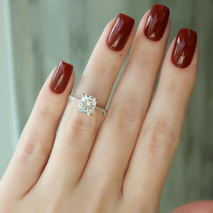 The Eleanor Set With A 3.5 Carat Elongated Cushion Moissanite