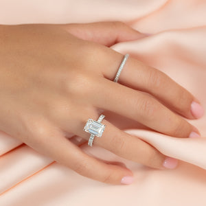 The Pave Eleanor Set With A 2 Carat Emerald Lab Diamond