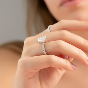 The Pave Eleanor Set With A 2 Carat Emerald Lab Diamond