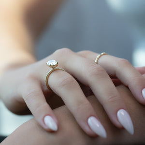 The Pave Eleanor Set With A 2 Carat Oval Lab Diamond