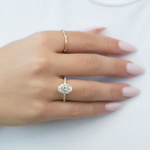 The Pave Eleanor Set With A Oval Moissanite