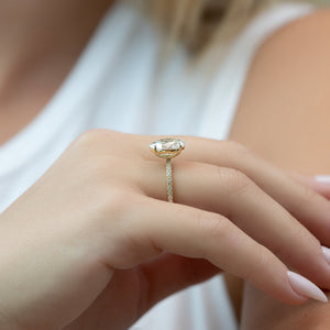 The Pave Eleanor Set With A 2 Carat Oval Lab Diamond