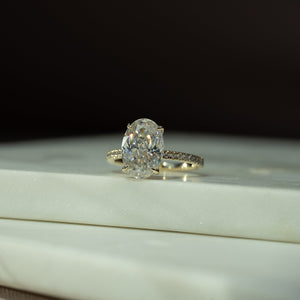 The Pave Eleanor Set With A 2 Carat Oval Lab Diamond