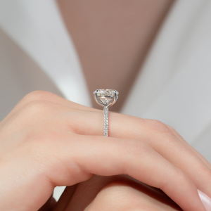 The Pave Eleanor Set With A 3 Carat Round Lab Diamond