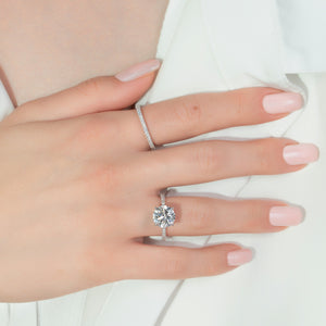 The Pave Eleanor Set With A 3 Carat Round Lab Diamond