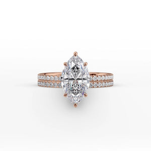 The Pave Eleanor Set With A 2.5 Carat Marquise Lab Diamond