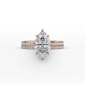 The Pave Eleanor Set With A 3.5 Carat Marquise Moissanite