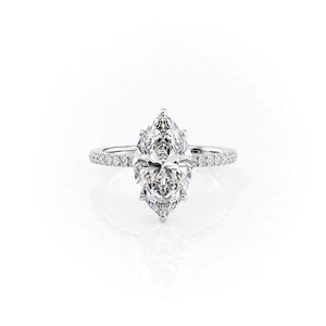The Pave Eleanor Set With A 2 Carat Marquise Lab Diamond