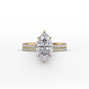 The Pave Eleanor Set With A 1 Carat Marquise Lab Diamond
