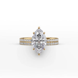 The Pave Eleanor Set With A 4.5 Carat Marquise Moissanite