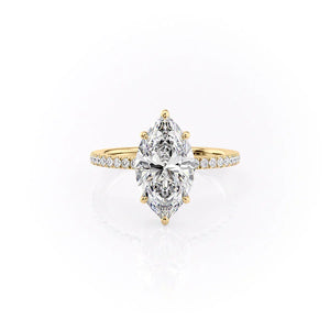 The Pave Eleanor Set With A 4.5 Carat Marquise Moissanite