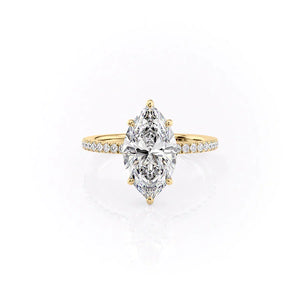 The Pave Eleanor Set With A 2.5 Carat Marquise Lab Diamond