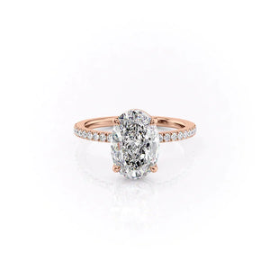 The Pave Eleanor Set With A 4.5 Carat Oval Moissanite