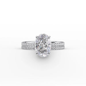 The Pave Eleanor Set With A 2.5 Carat Oval Lab Diamond