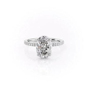 The Pave Eleanor Set With A 1.5 Carat Oval Lab Diamond