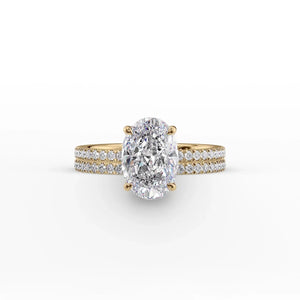 The Pave Eleanor Set With A 1 Carat Oval Lab Diamond