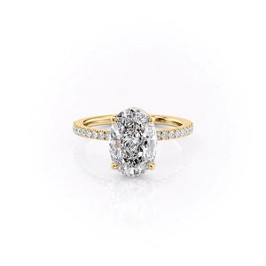 The Pave Eleanor Set With A 1 Carat Oval Lab Diamond