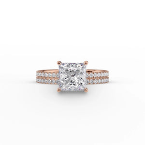 The Pave Eleanor Set With A 2 Carat Princess Lab Diamond
