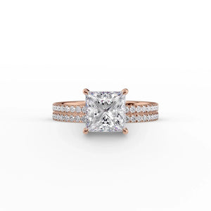 The Pave Eleanor Set With A 2.5 Carat Princess Moissanite