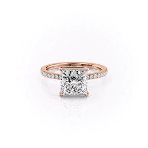 The Pave Eleanor Set With A 1.5 Carat Princess Lab Diamond