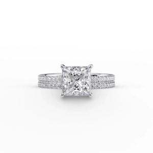 The Pave Eleanor Set With A 4.5 Carat Princess Moissanite