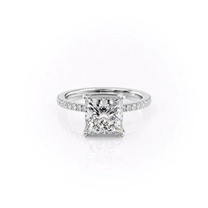 The Pave Eleanor Set With A 2.5 Carat Princess Lab Diamond