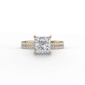 The Pave Eleanor Set With A 1.5 Carat Princess Lab Diamond
