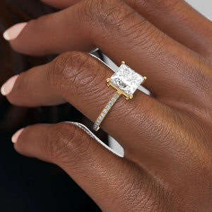 The Pave Eleanor Set With A 1 Carat Princess Lab Diamond