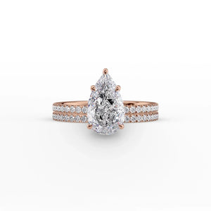 The Pave Eleanor Set With A 4.5 Carat Pear Moissanite