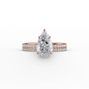 The Pave Eleanor Set With A 3 Carat Pear Lab Diamond