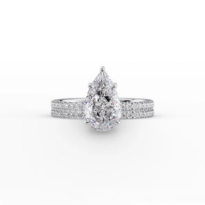 The Pave Eleanor Set With A 2 Carat Pear Lab Diamond