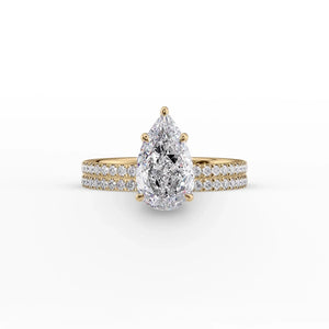 The Pave Eleanor Set With A 3.5 Carat Pear Moissanite