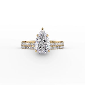 The Pave Eleanor Set With A 1 Carat Pear Lab Diamond