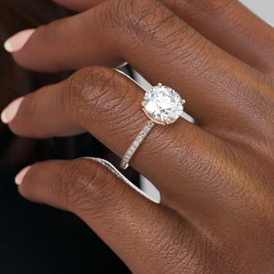 The Pave Eleanor Set With A 3 Carat Round Lab Diamond