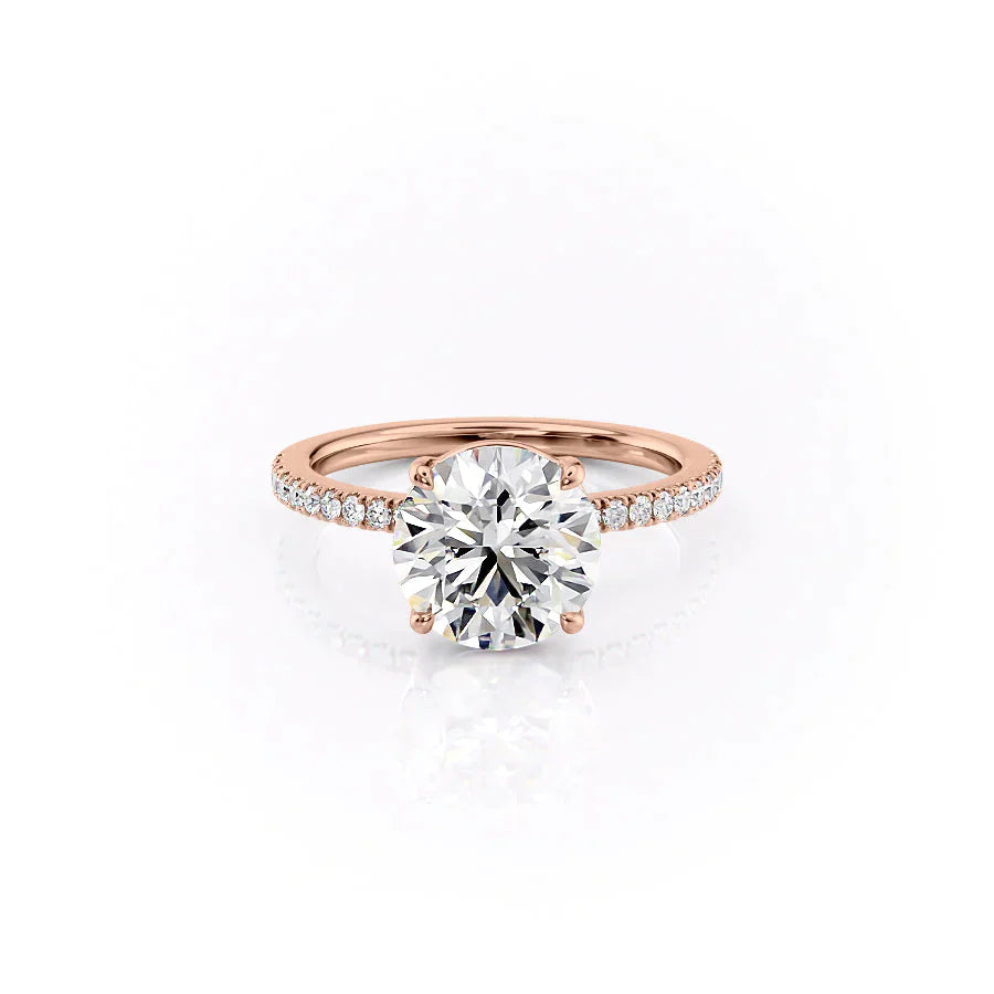 The Pave Eleanor Set With A 2.5 Carat Round Moissanite
