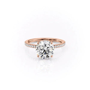 The Pave Eleanor Set With A 2.5 Carat Round Moissanite