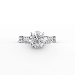 The Pave Eleanor Set With A 2.5 Carat Round Moissanite