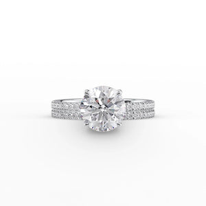 The Pave Eleanor Set With A 3 Carat Round Lab Diamond