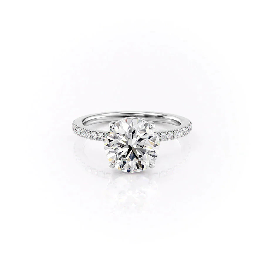 The Pave Eleanor Set With A 3 Carat Round Lab Diamond