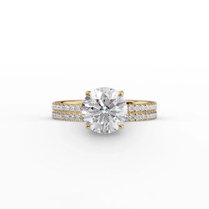 The Pave Eleanor Set With A 3.5 Carat Round Moissanite